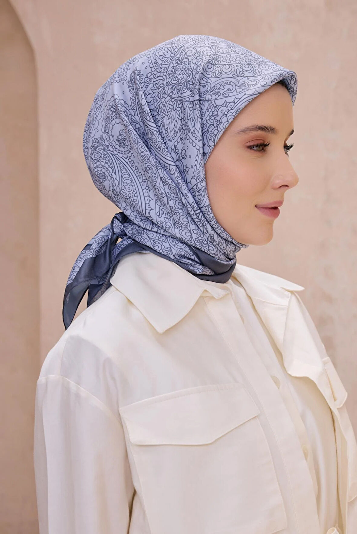 Belli Fresh Twist Eşarp 18 Açık Mavi Karışık Desen 49737