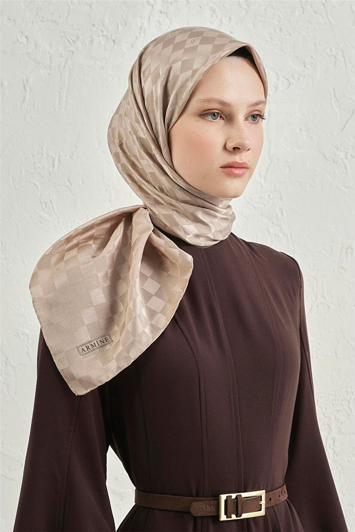 İpek Pamuk Dama Eşarp - 4464