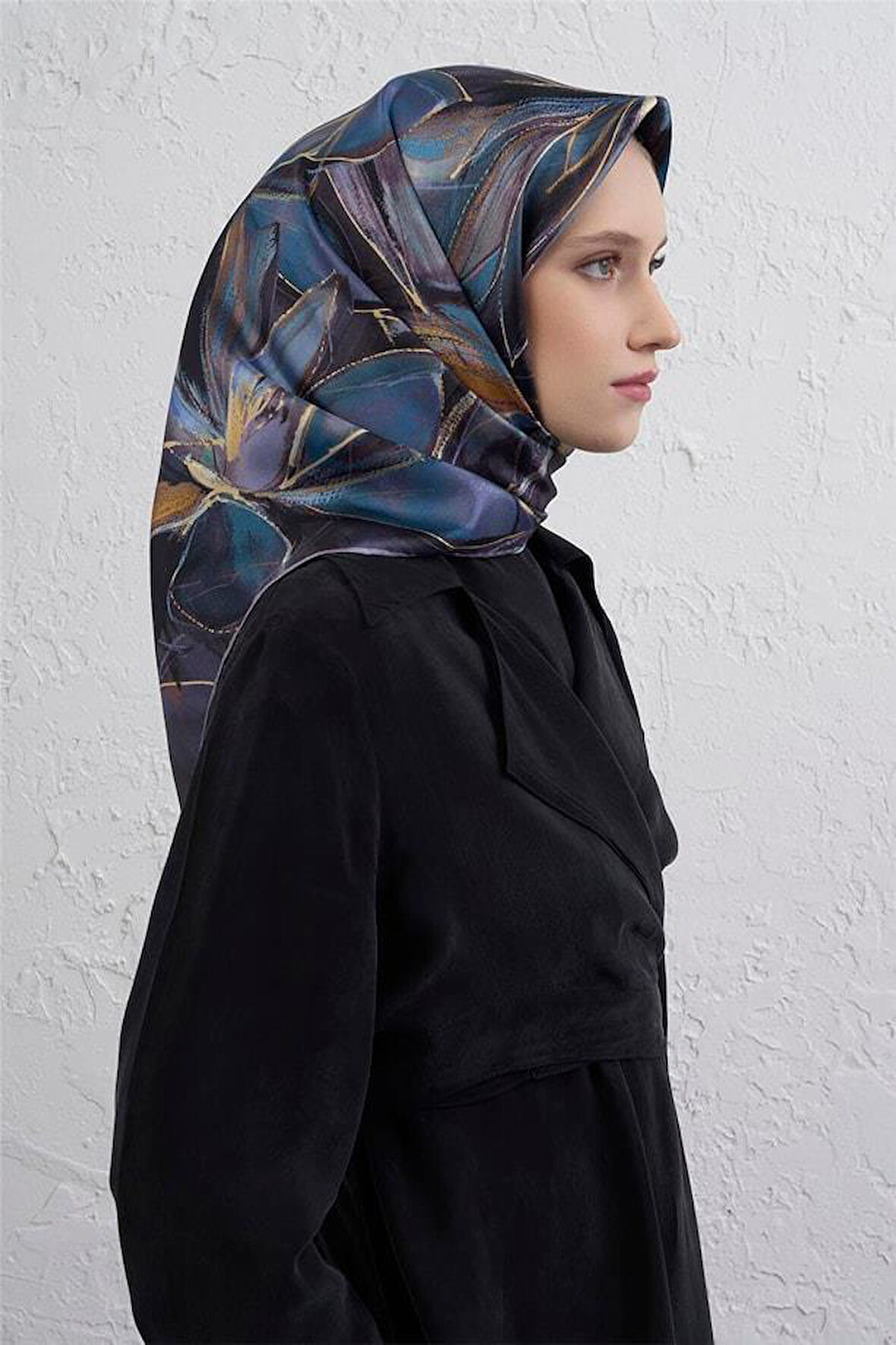 Armine Tivil Saf İpek Eşarp 9406 - 36 Mor Karışık Desen