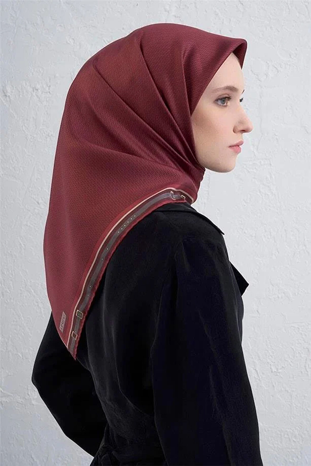 Armine Tivil Saf İpek Eşarp 9401 - 39 Bordo Karışık Desen