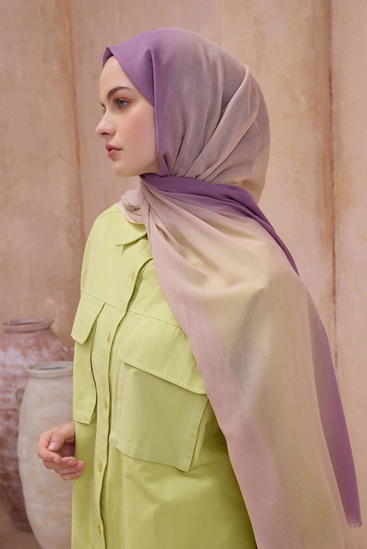 Belli Fresh Degrade Desen Şal 1023 Mor Degrade Desen 49870