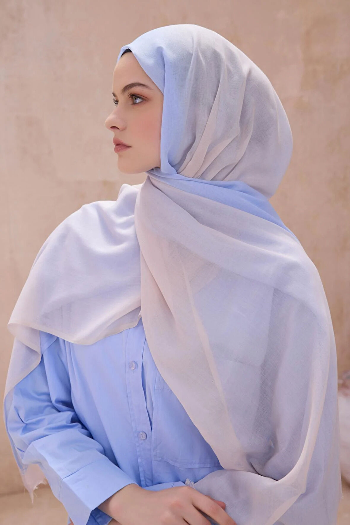 Belli Fresh Degrade Desen Şal 1009 Açık Mavi Degrade Desen 49882