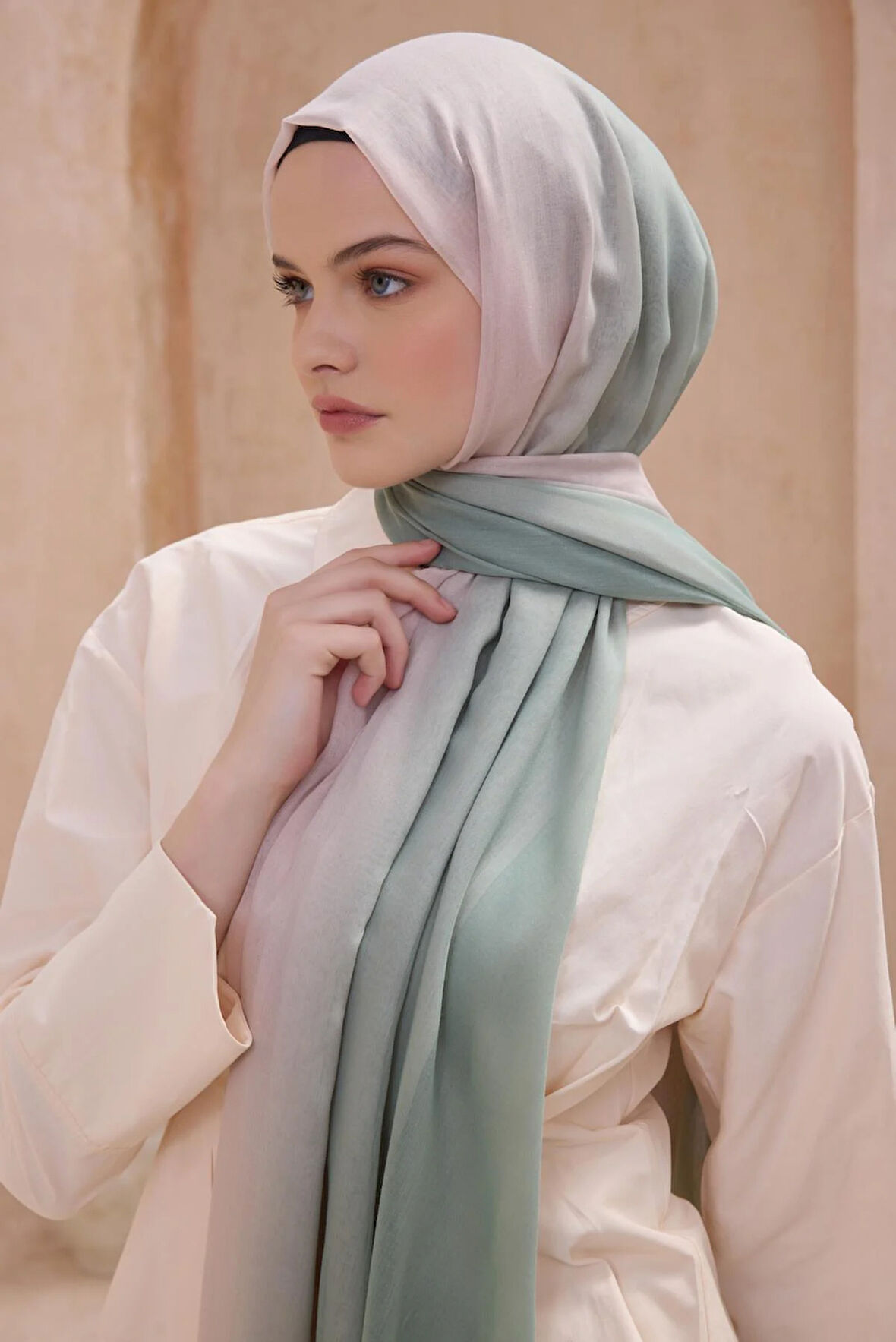 Belli Fresh Degrade Desen Şal 1026 Yeşil Degrade Desen 49725