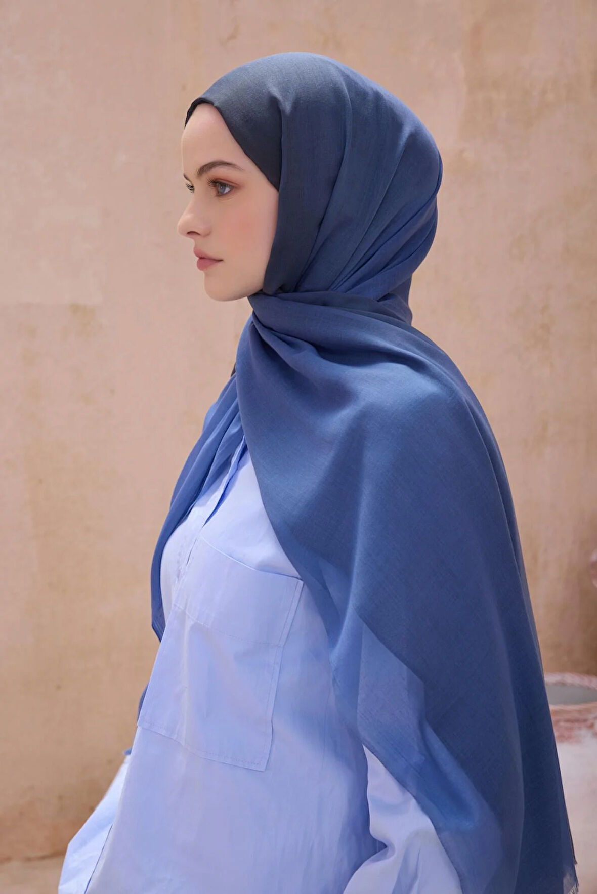 Belli Fresh Degrade Desen Şal 1035 Mavi Degrade Desen 49727