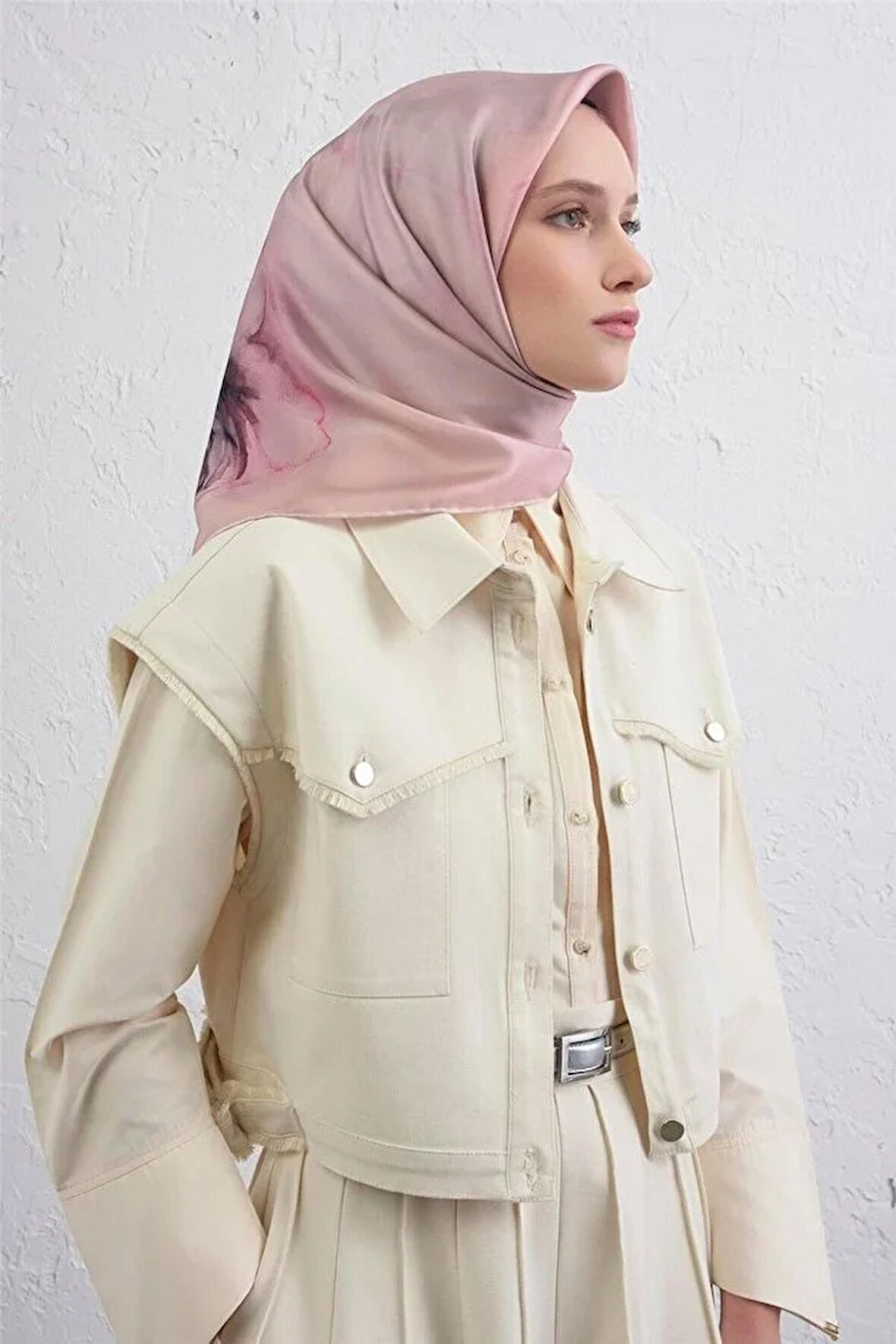 Soyut Desen Twill İpek Eşarp -2025/2026 -9462D