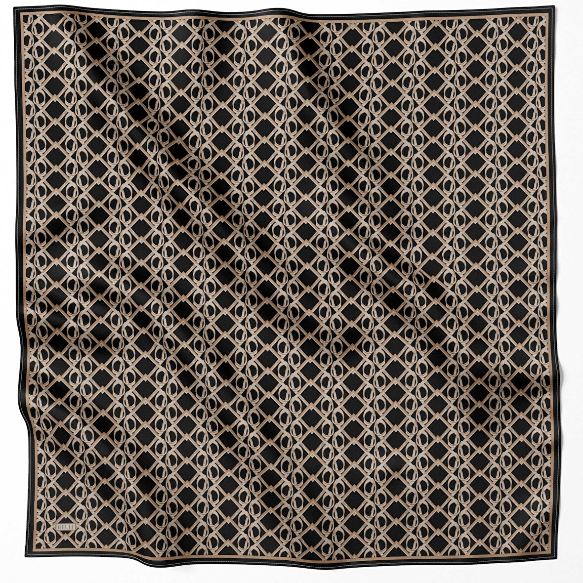 Geometrik Desen İpek Twill Eşarp 4214D01 86