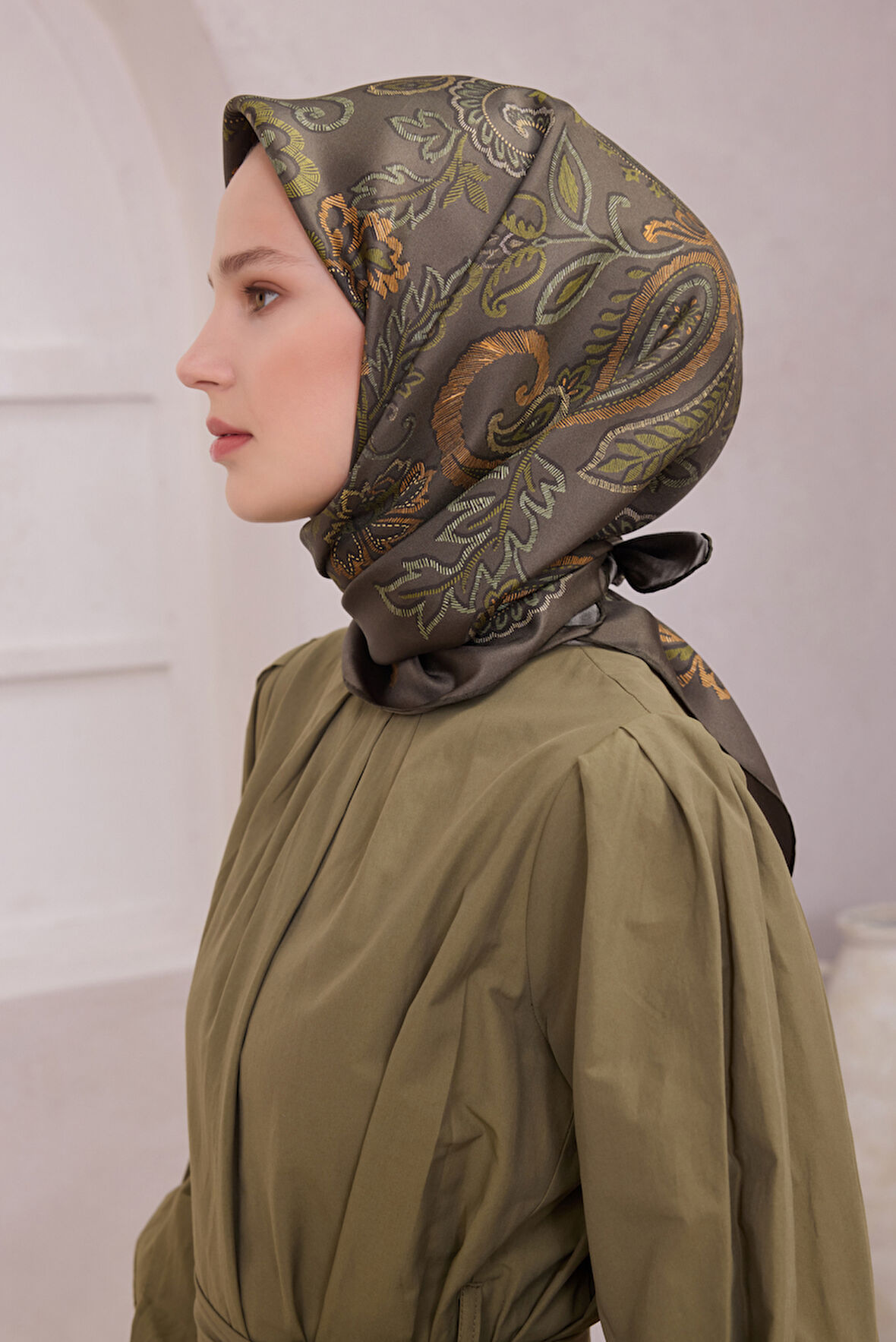 Saf İpek Twill Eşarp 4207D01 82