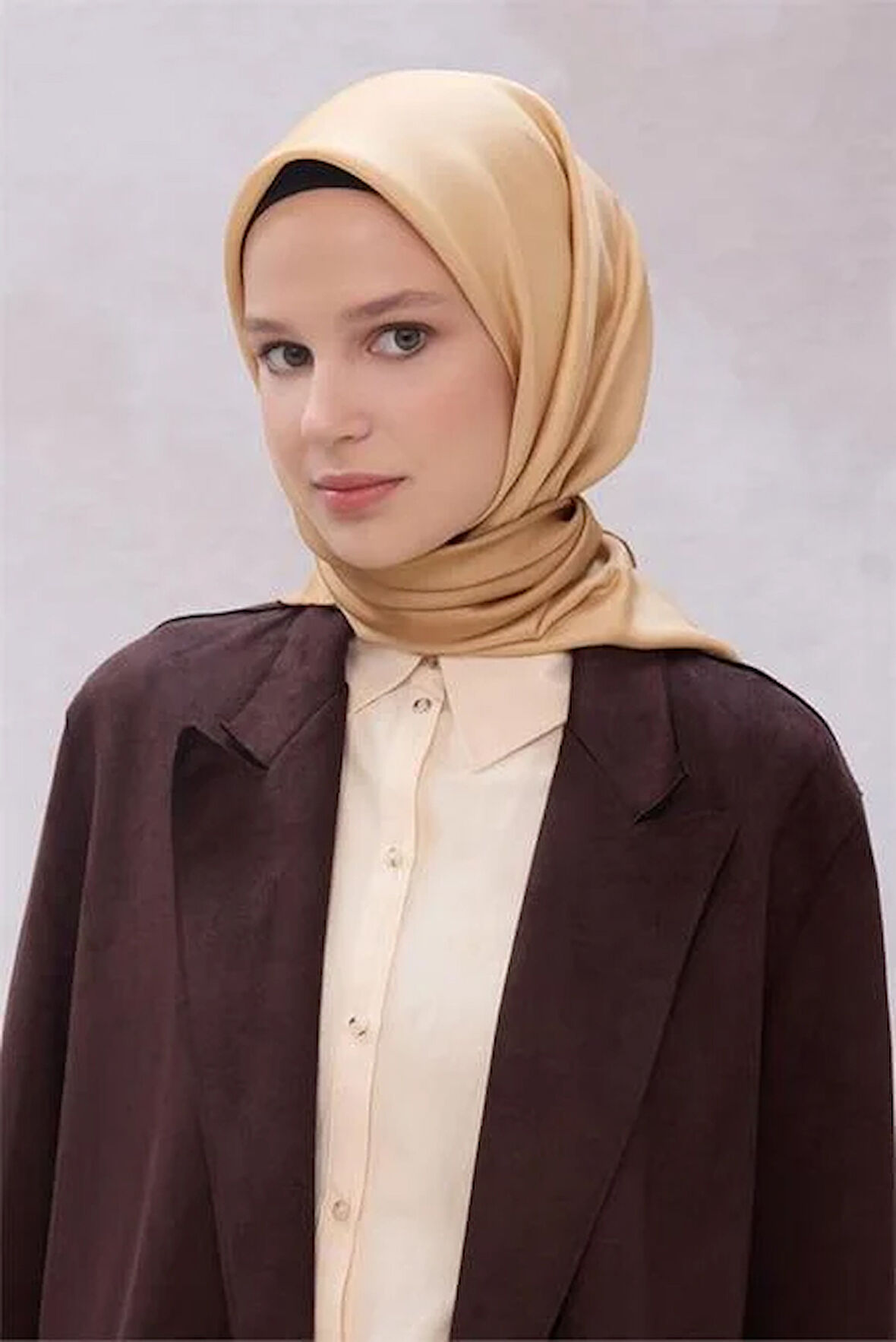 Belli Tivil Saf İpek Eşarp 4224 - 05 Sarı Degrade Desen