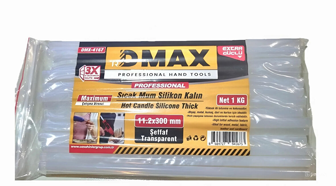 Dmax Sıcak Mum Silikon Şeffaf 11.2x300mm 1Kg