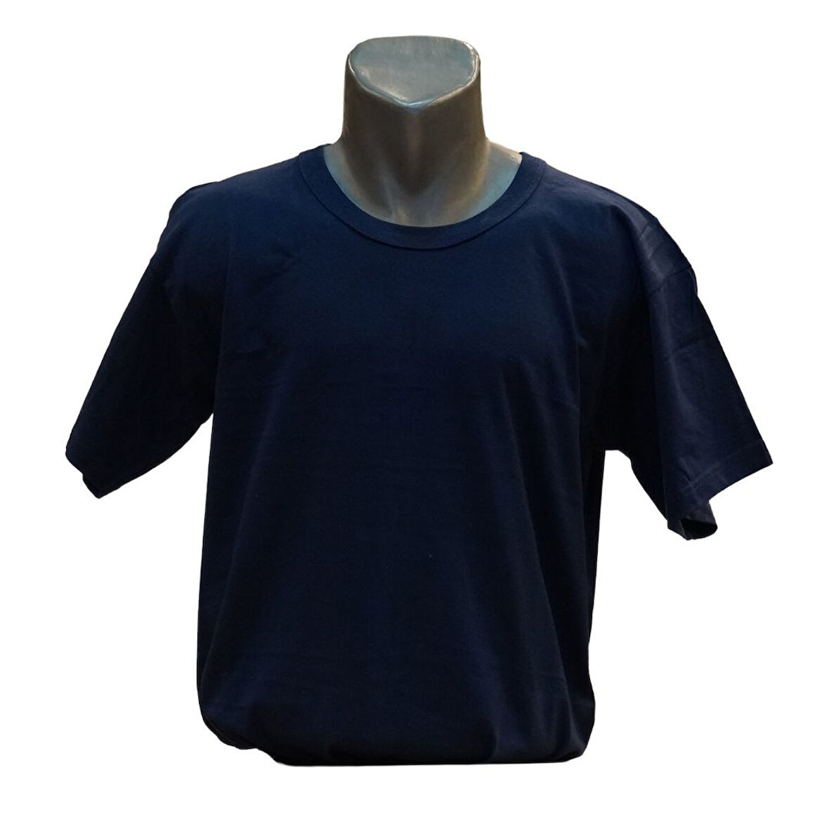 SIFIR YAKA T-SHİRT - LACİVERT - XXL