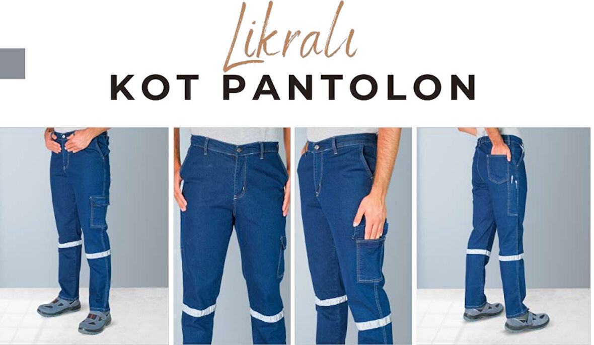 KOT PANTOLON YAN CEP - LACİVERT - L