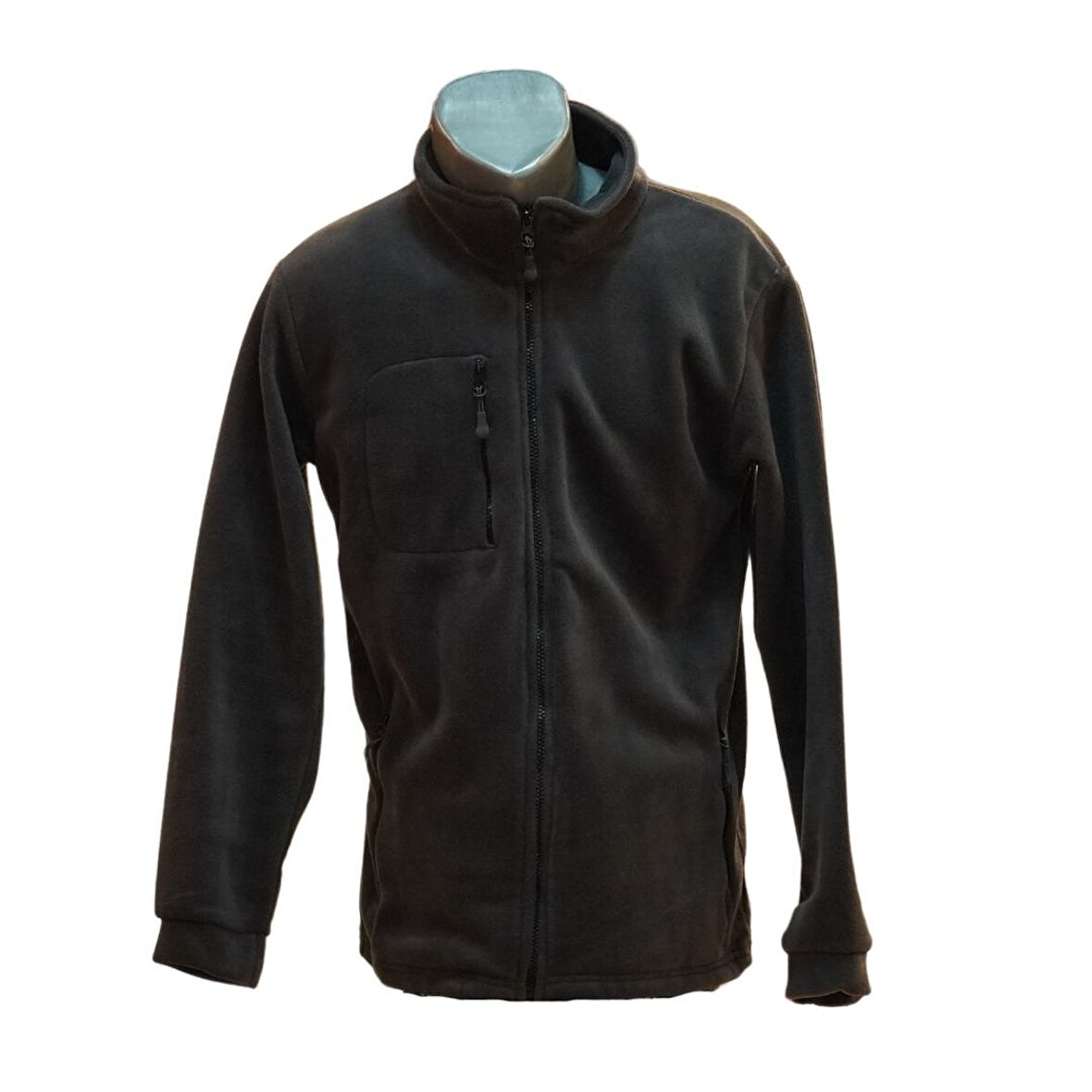 ÜÇ CEP FERMUARLI POLAR CEKET - FÜME - XXXL