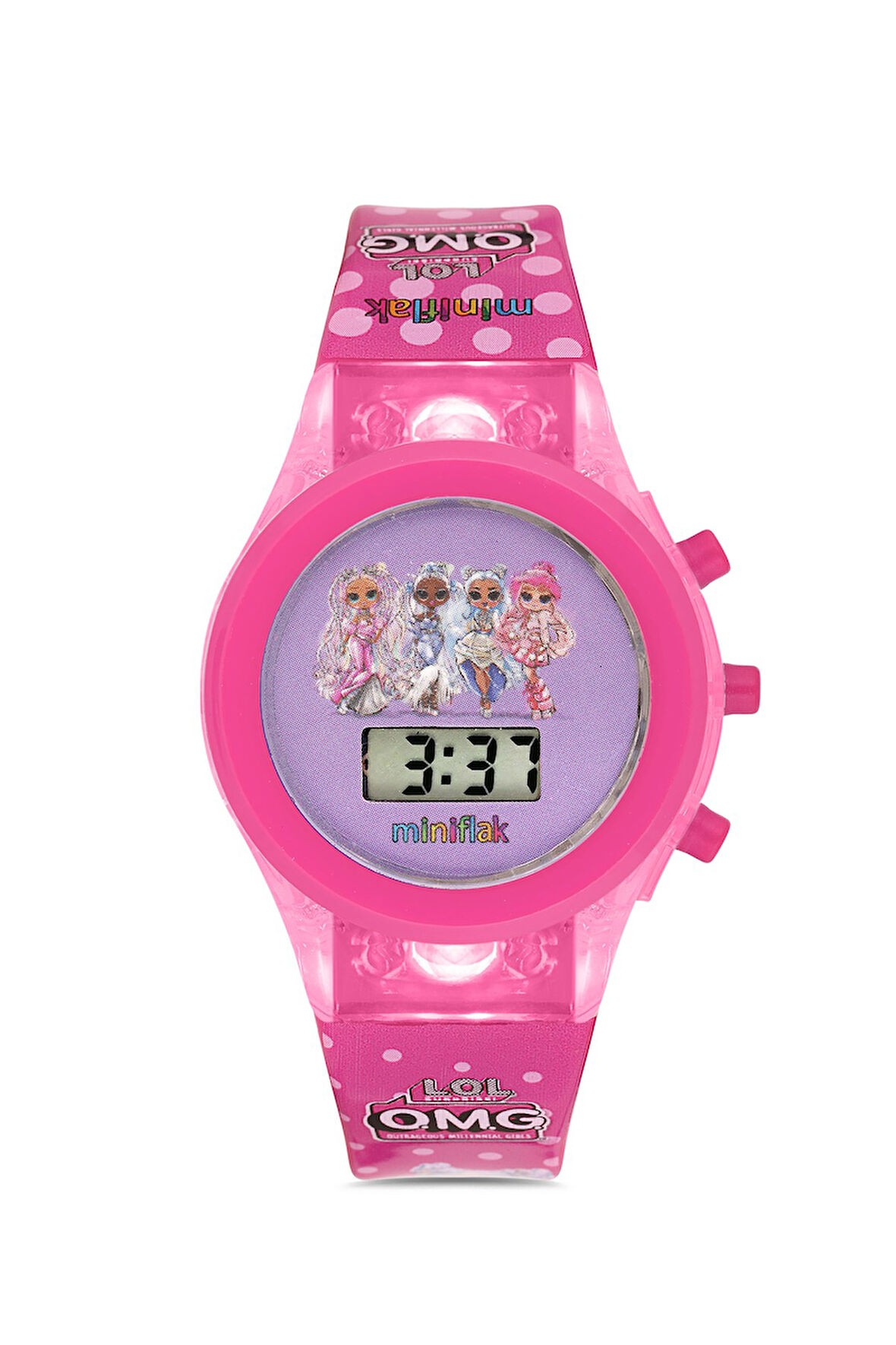 Miniflak LOL Surprise! Lisanslı OMG7002 Pembe Işıklı Çocuk Saati