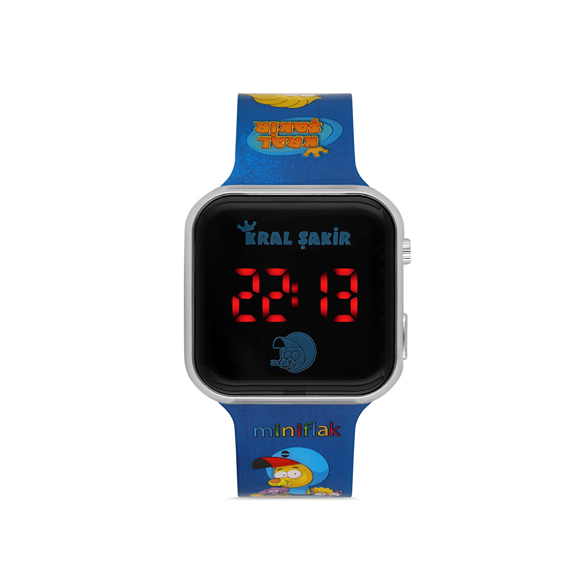 Miniflak Kral Şakir Lisanslı KS8001 Mavi  Square Led Çocuk Saati
