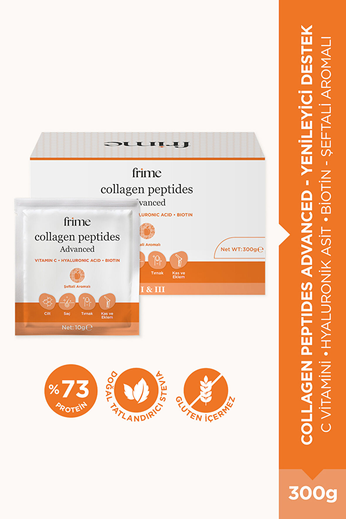 Collagen Peptides Advanced – Yenileyici Destek – C Vitamini & Hyaluronik Asit & Biotin – 300gr
