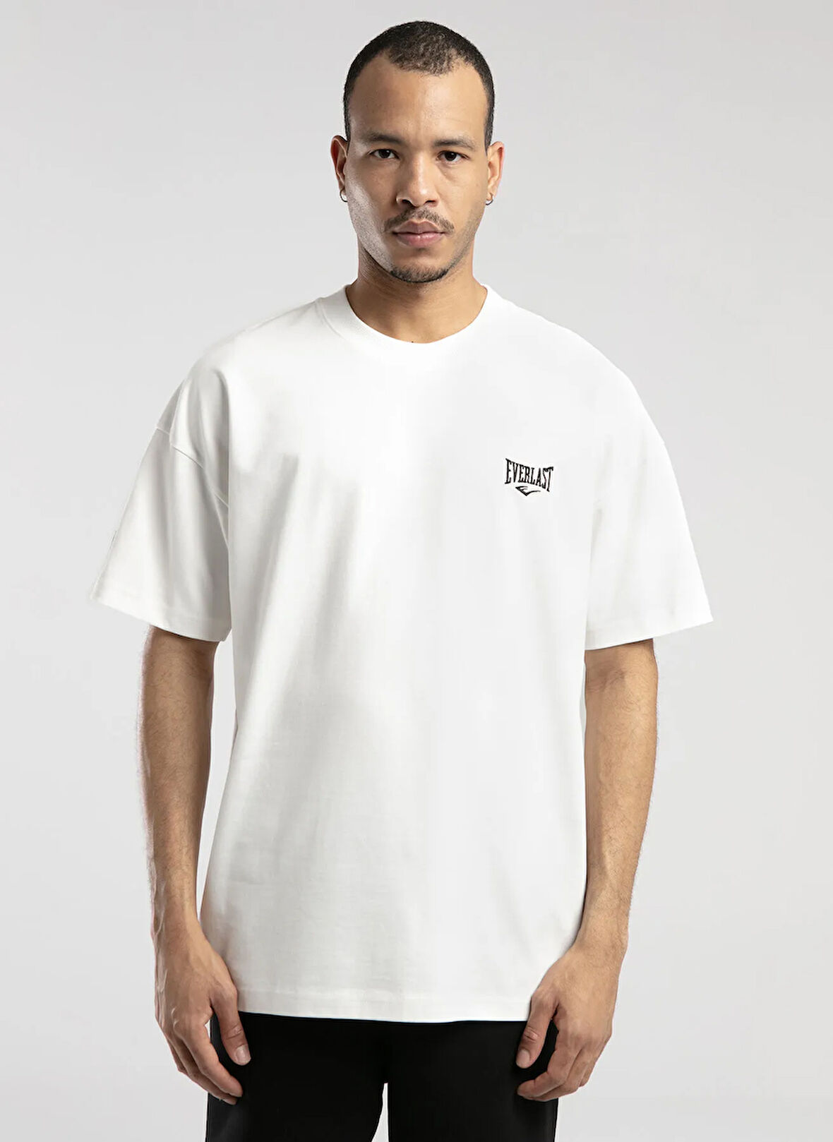 Everlast TM0036 112-Ever Essentials Oversize Beyaz Oversize Düz Erkek T-Shirt