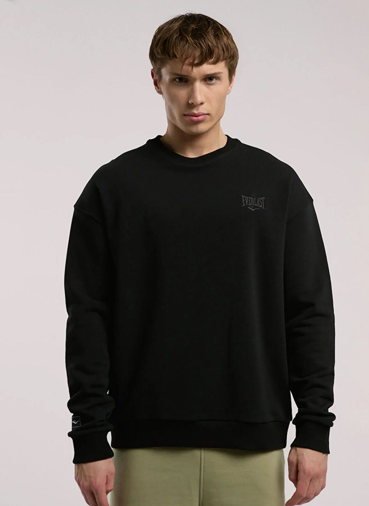 Everlast TM0038 167-Ever Essentials Comfort Siyah Bisiklet Yaka Regular Fit Düz Erkek Sweatshırt