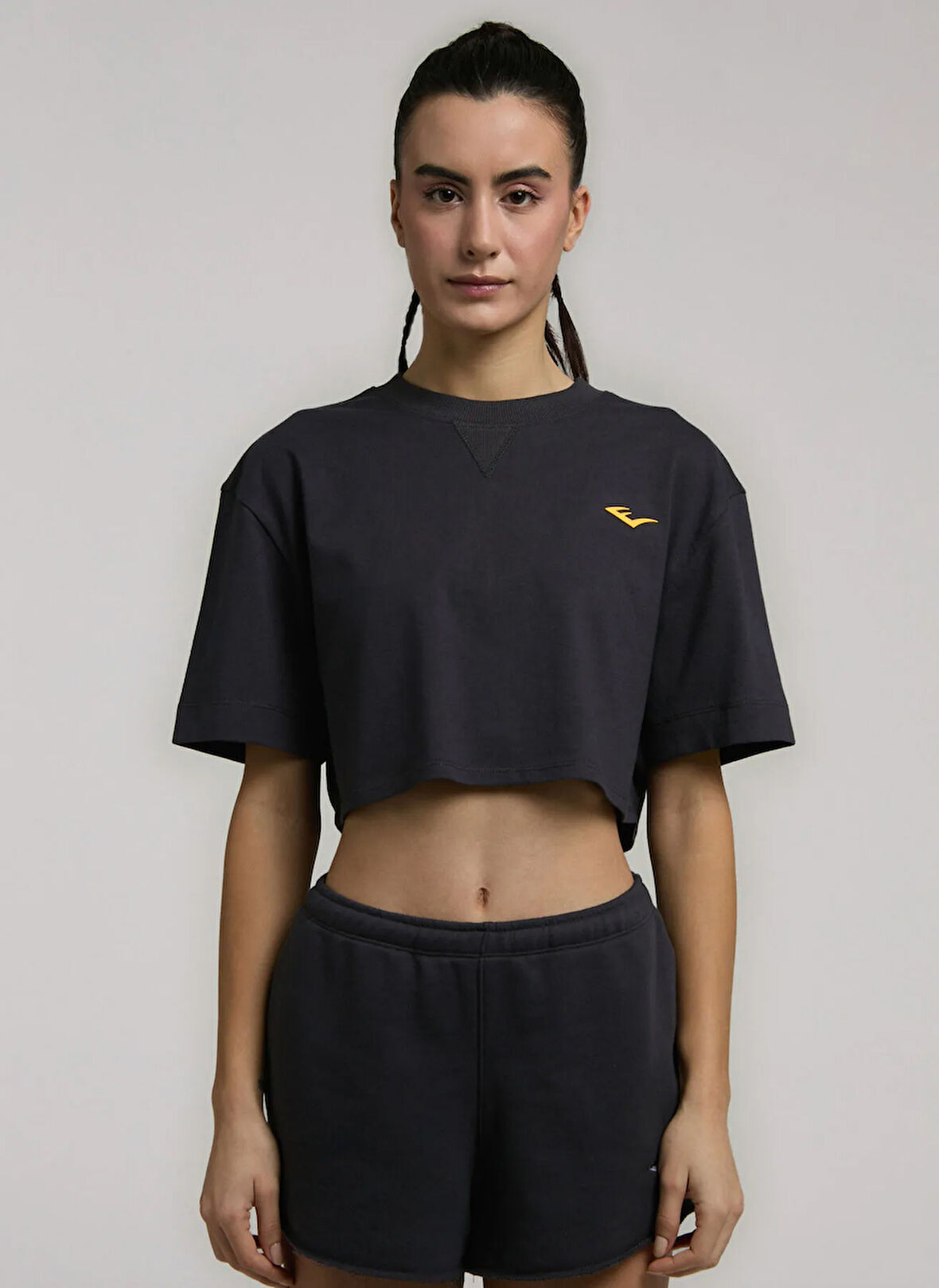 Everlast TW0031 294-Ever Classics Wmn Comfrt Füme Crop Düz Kadın T-Shirt