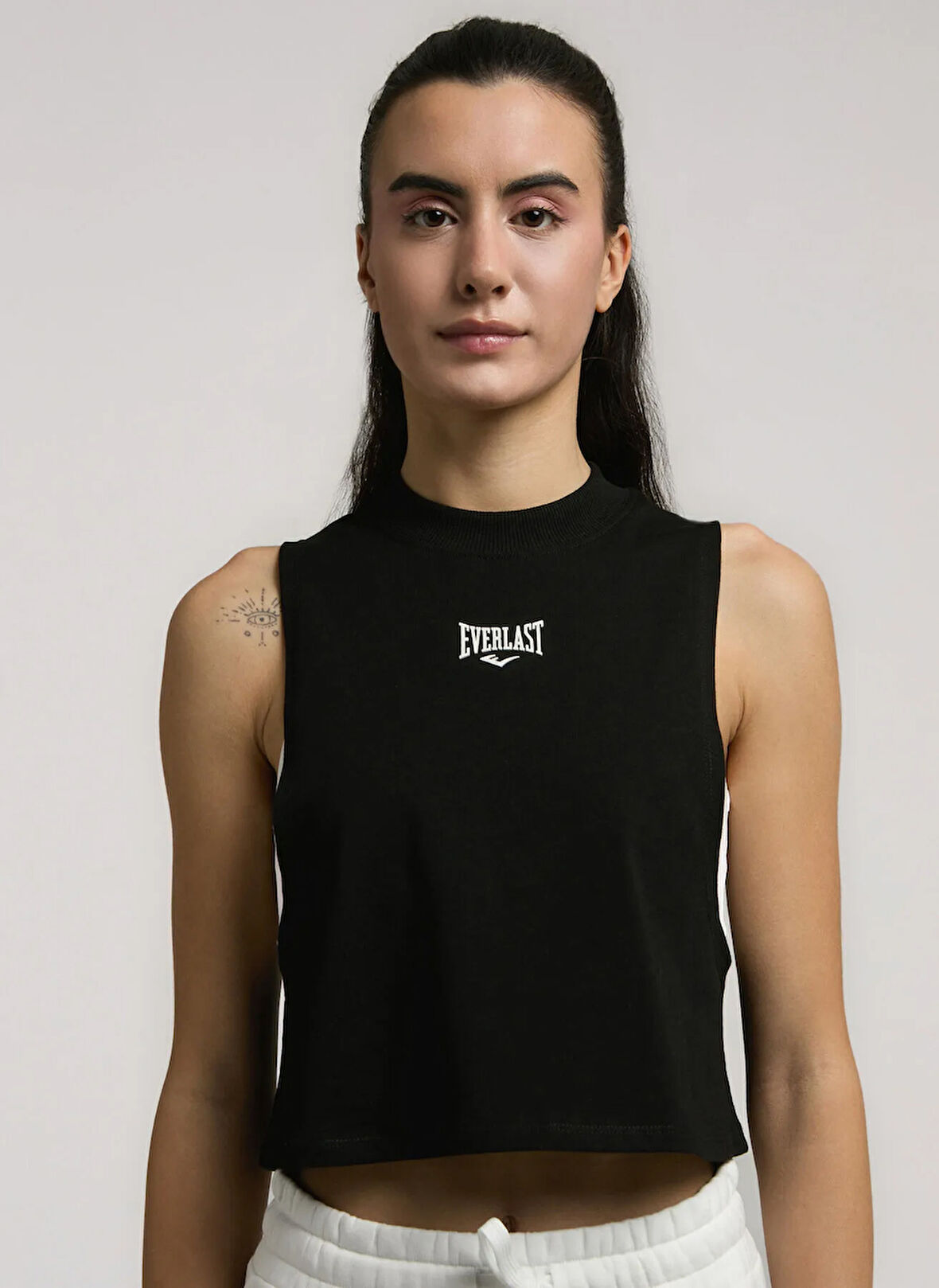 Everlast TW0041 167-Ever Essentials Siyah Crop Düz Kadın Atlet