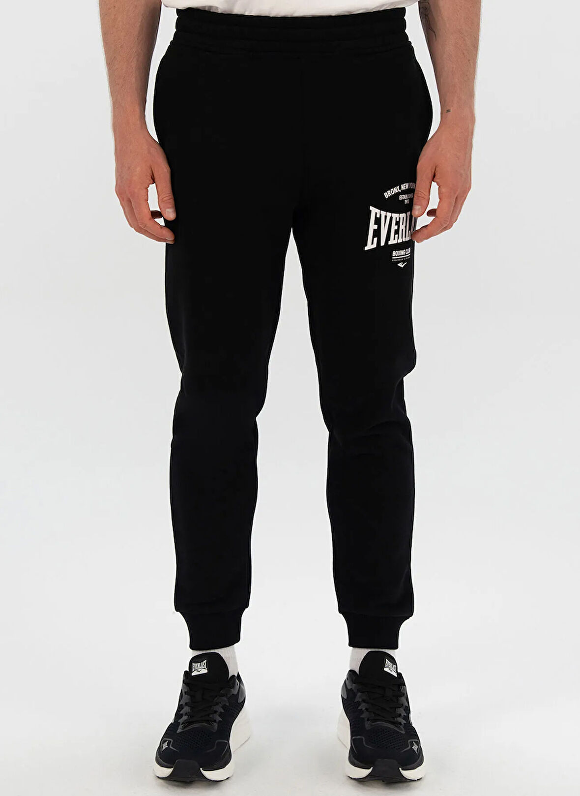 Everlast TM0106 167-Everlast Bronx NYC Siyah Lastikli Bel Normal Düz Erkek Eşofman Altı