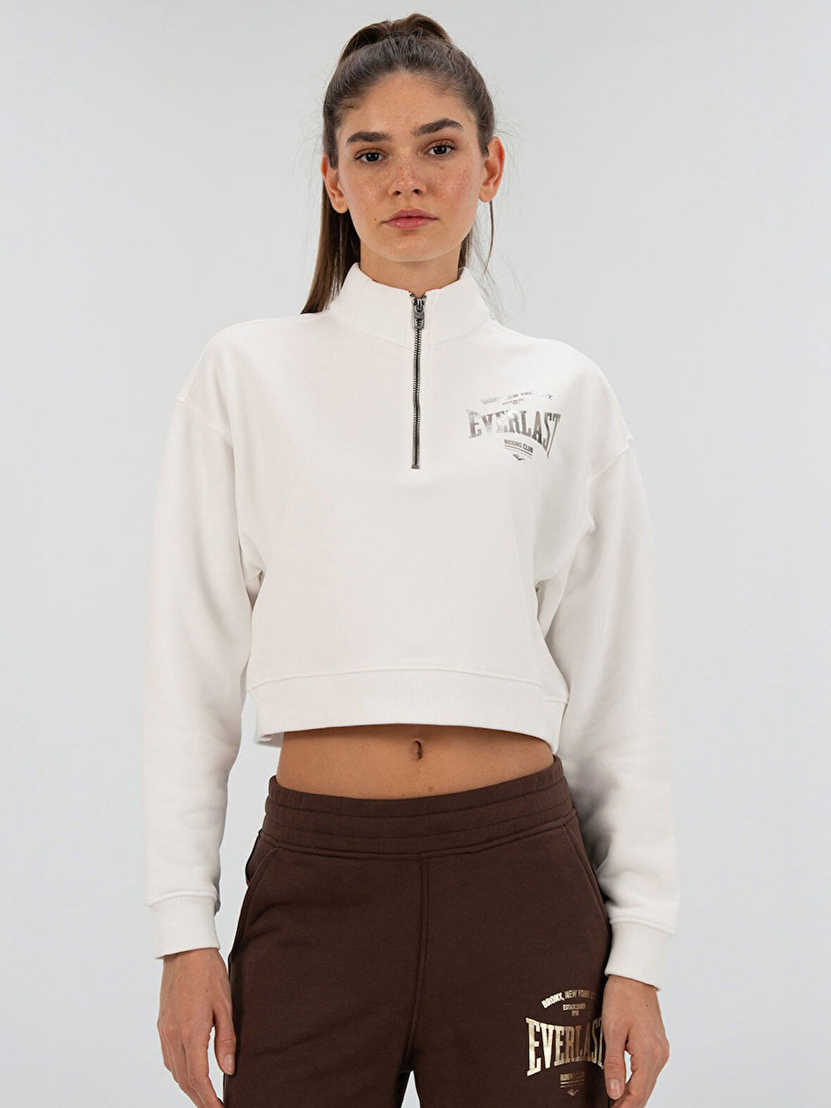 Everlast Bronx NYC Kahverengi Kadın Sweatshirt