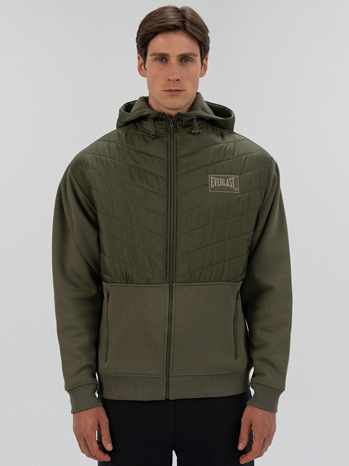 Everlast Boxing Club 2.0 Full Zip Haki Erkek Kalın Sweatshirt