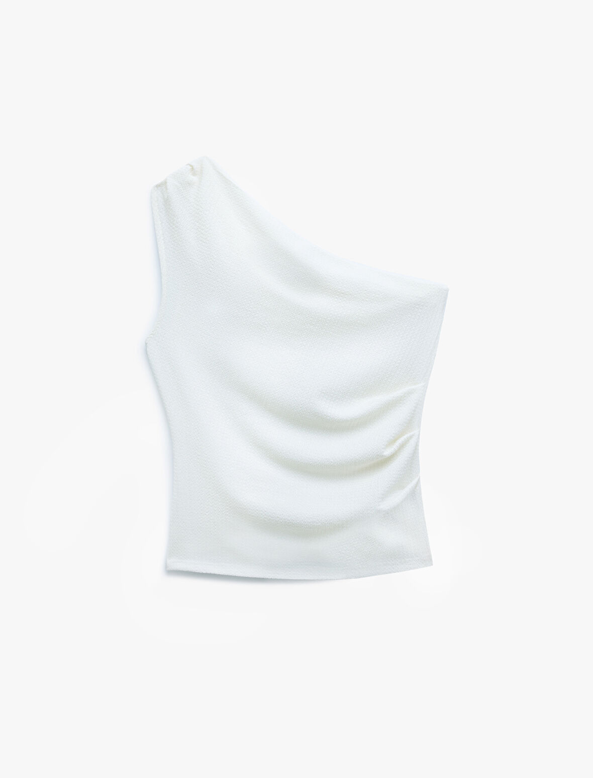Asimetrik Drape Detaylı Tek Omuz Bluz
