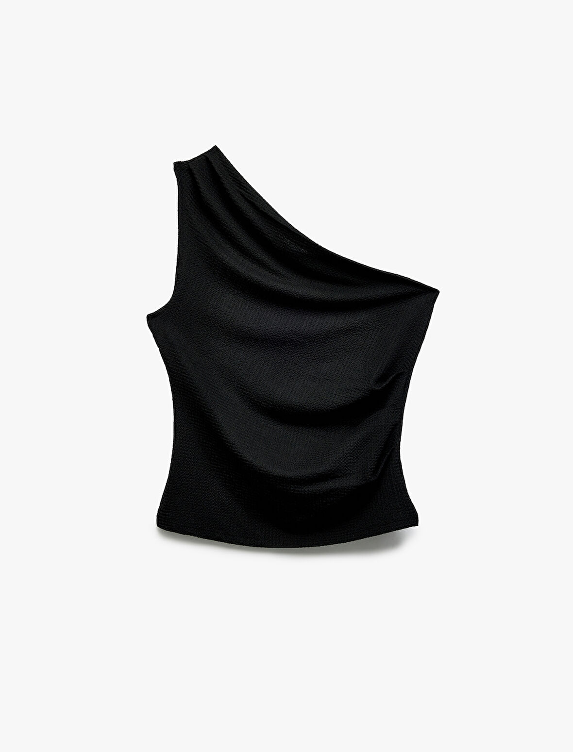 Asimetrik Drape Detaylı Tek Omuz Bluz