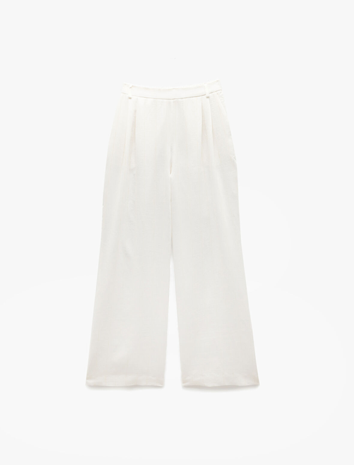 Beli Lastikli Cepli Pile Detaylı Yüksek Bel Palazzo Pantolon