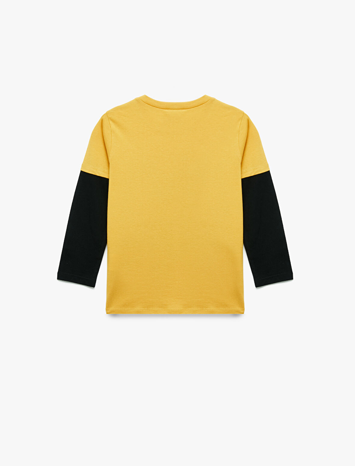 Uzun Kollu Bisiklet Yaka Araba Baskılı Pamuklu Tişört