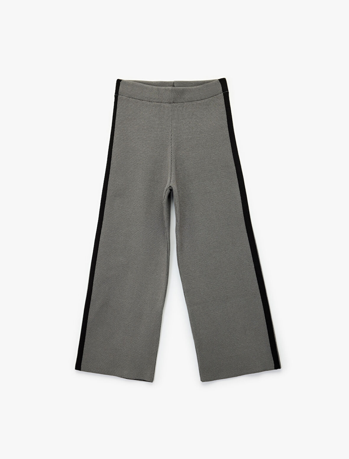 Viskon Karışımlı Şerit Detaylı Triko Pantolon