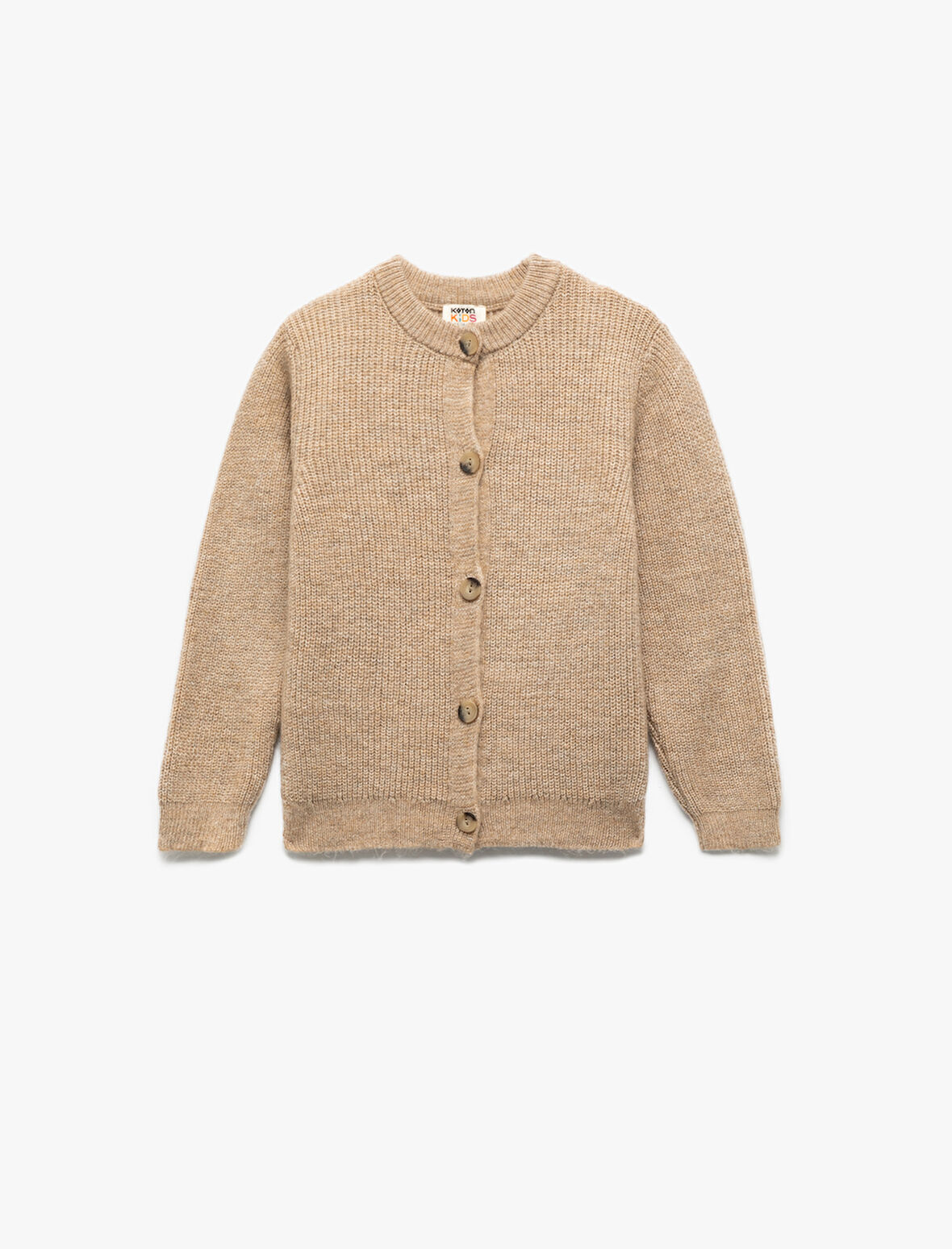 Düğmeli Uzun Kollu Yuvarlak Yaka Basic Triko Hırka