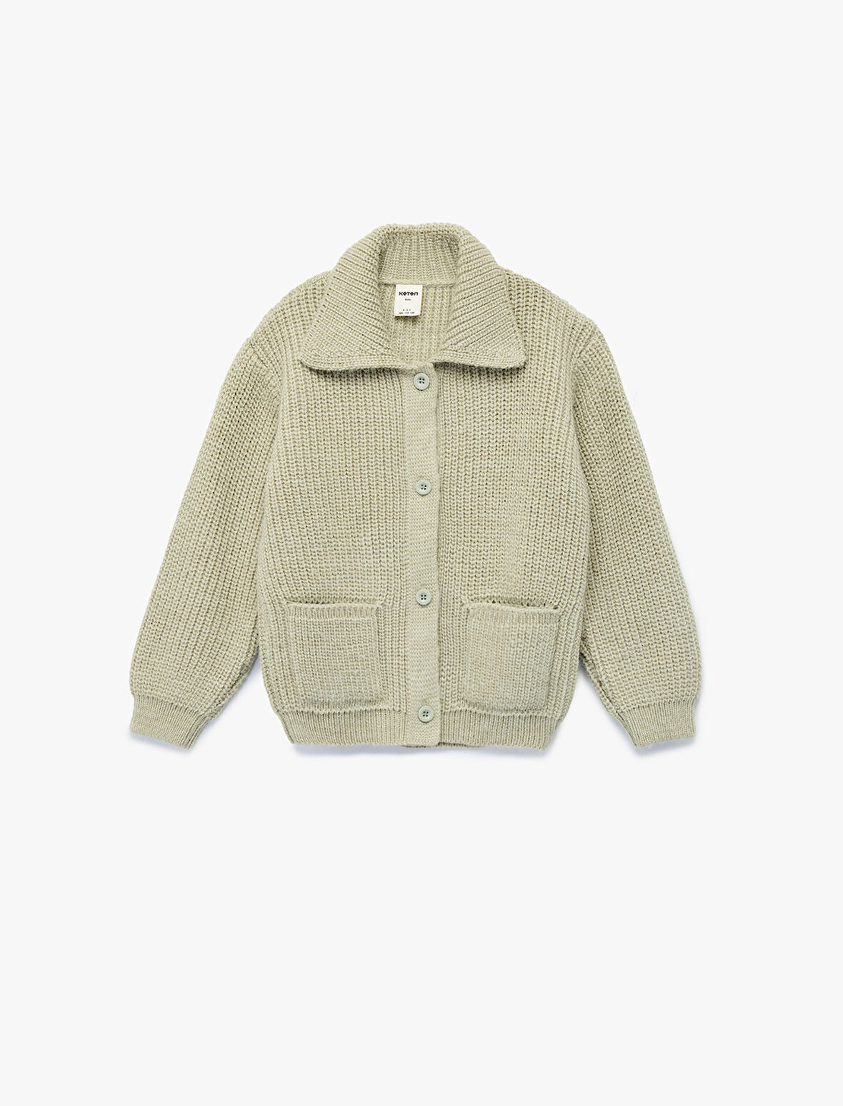 Düğmeli Cepli Uzun Kollu Polo Yaka Triko Hırka