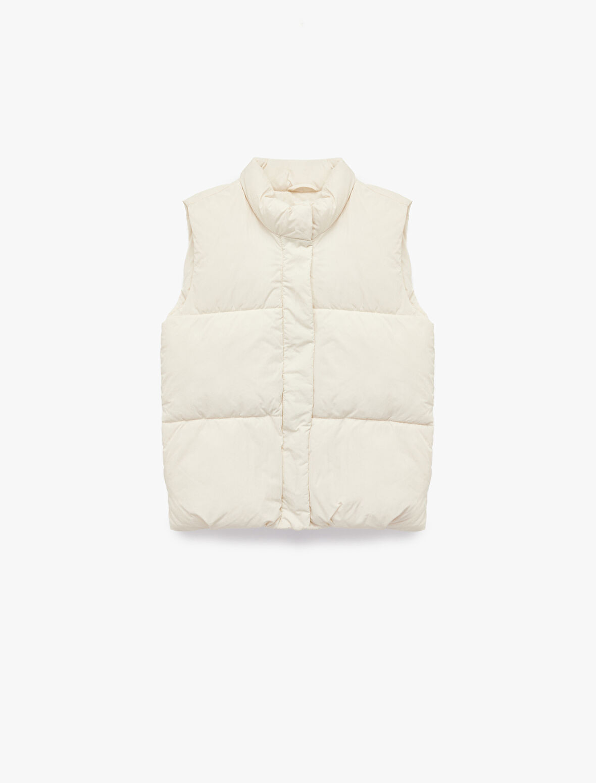 Dik Yaka Fermuarlı Kolsuz Şişme Yelek