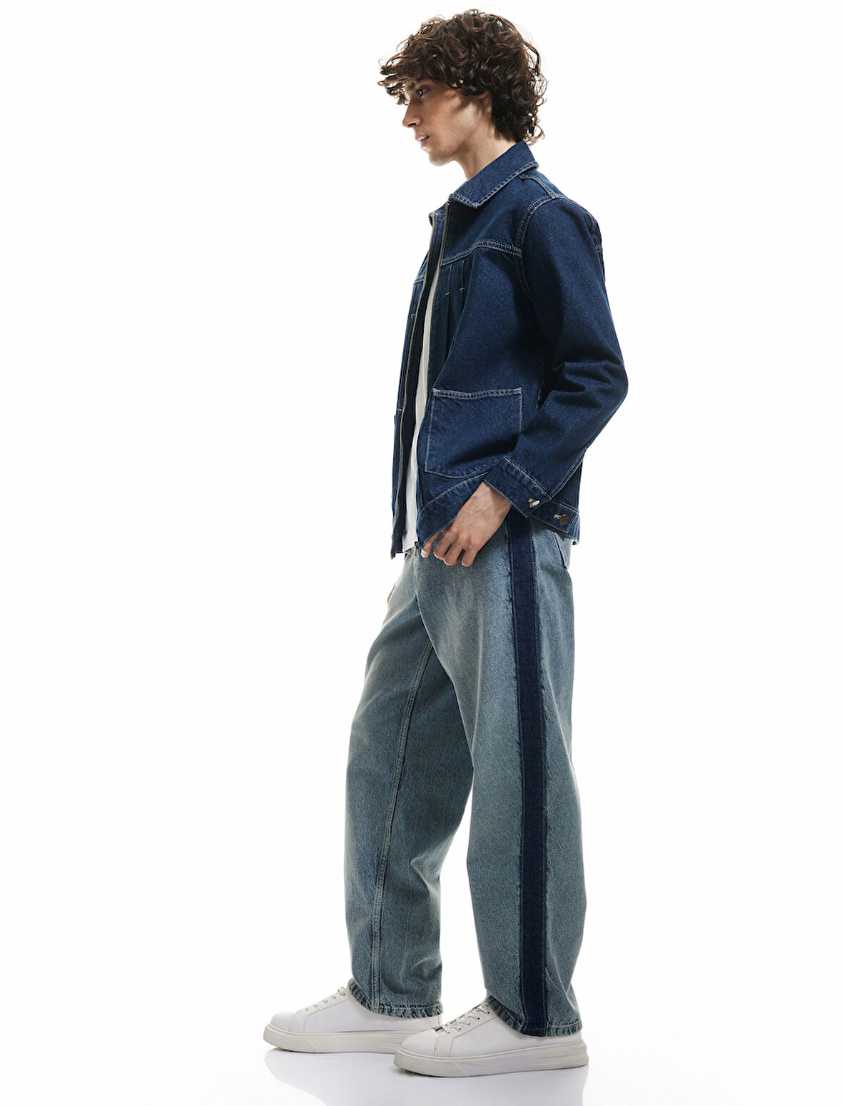 Normal Bel Pamuklu Cep Detaylı Bol Baggy Jean Pantolon