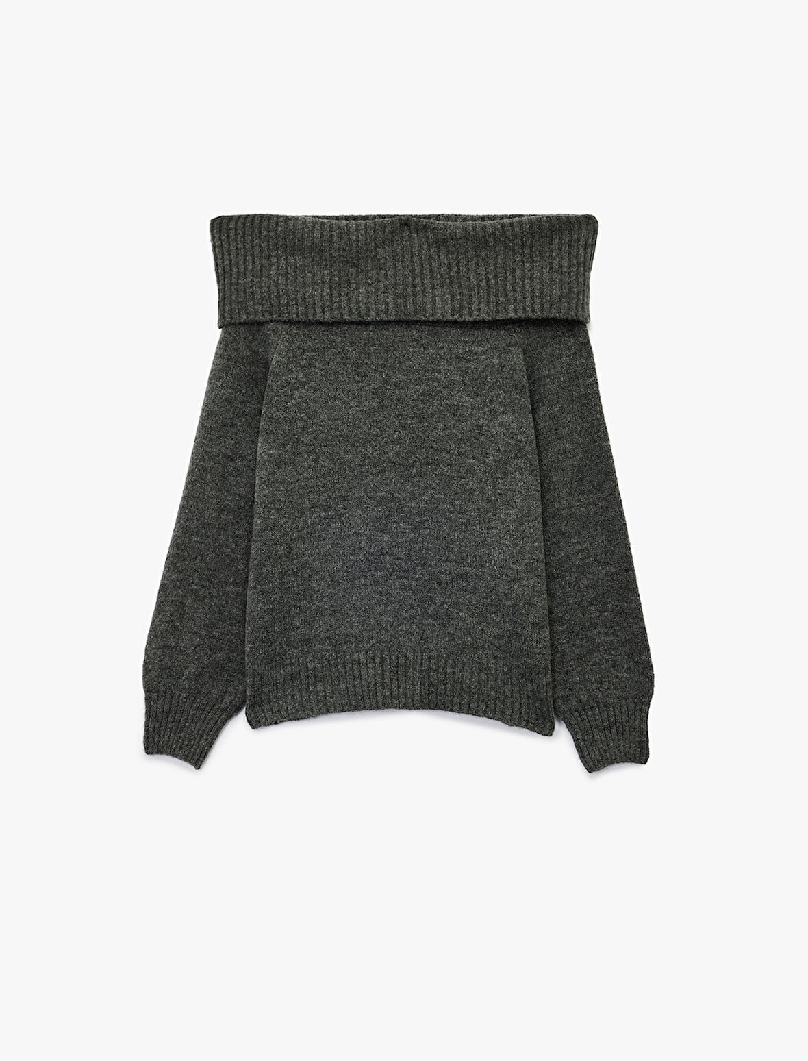 Uzun Kollu Omzu Açık Triko Kazak