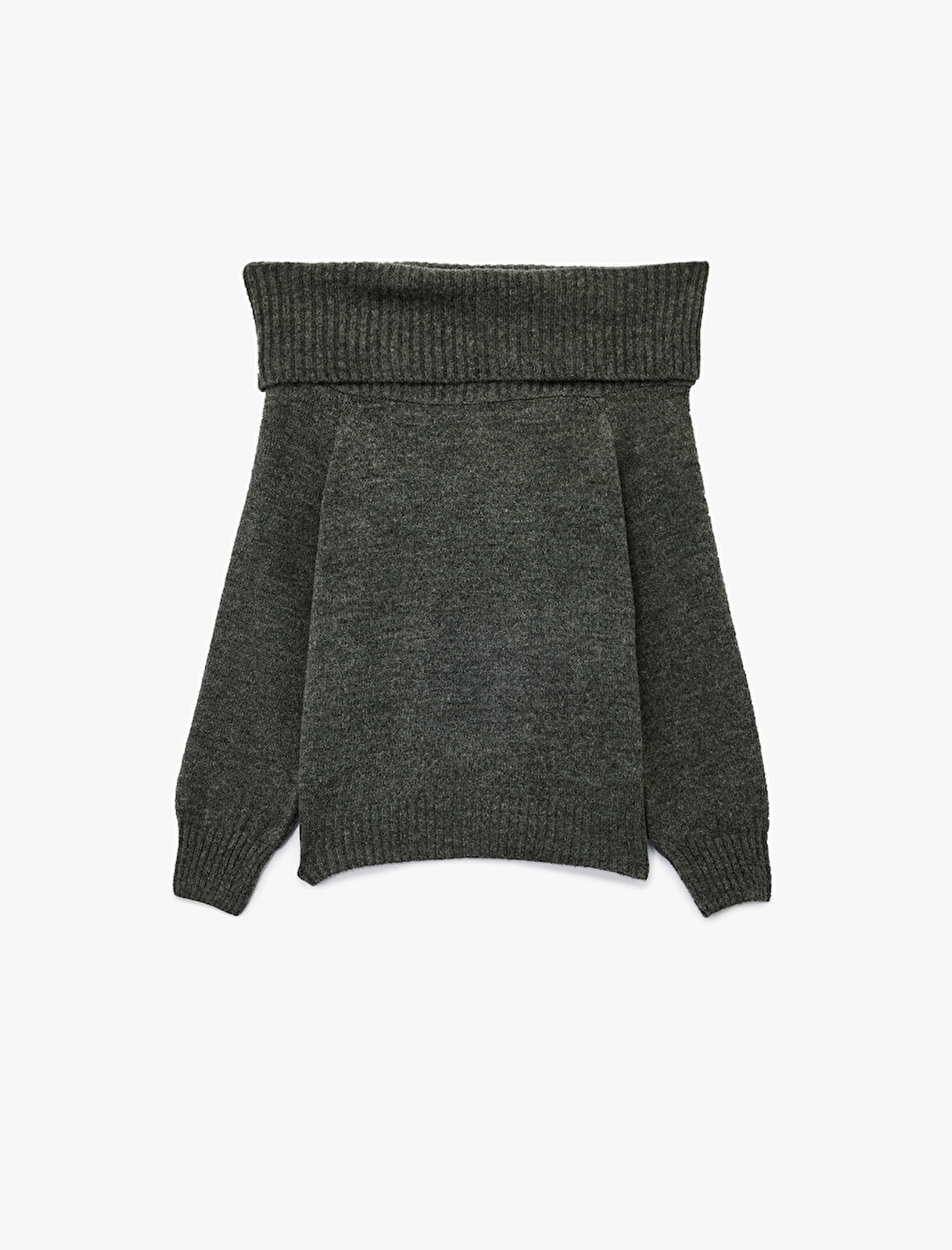 Uzun Kollu Omzu Açık Triko Kazak