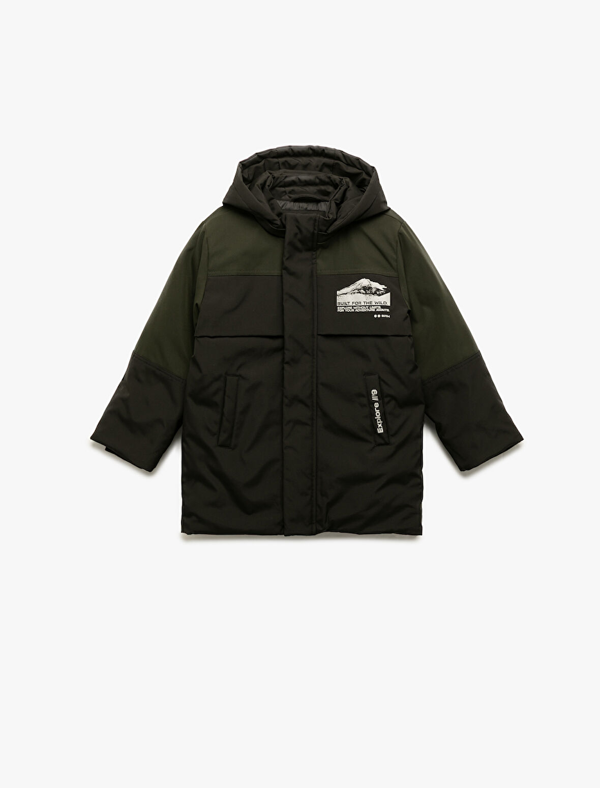 Çıtçıt Detaylı Uzun Kollu Kapşonlu Mont