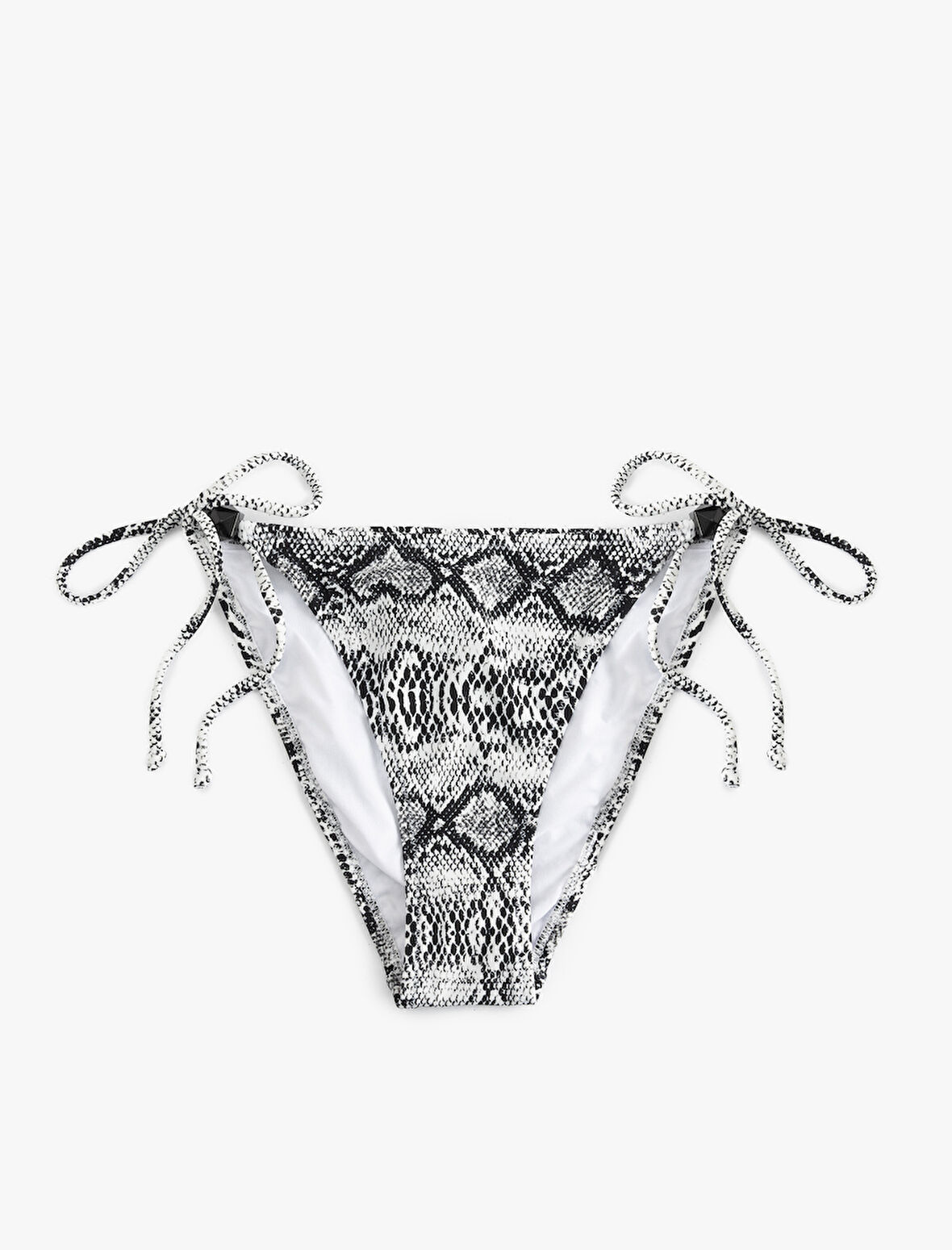 Yanları Bağlamalı İpli Yılan Derisi Desenli Bikini Altı