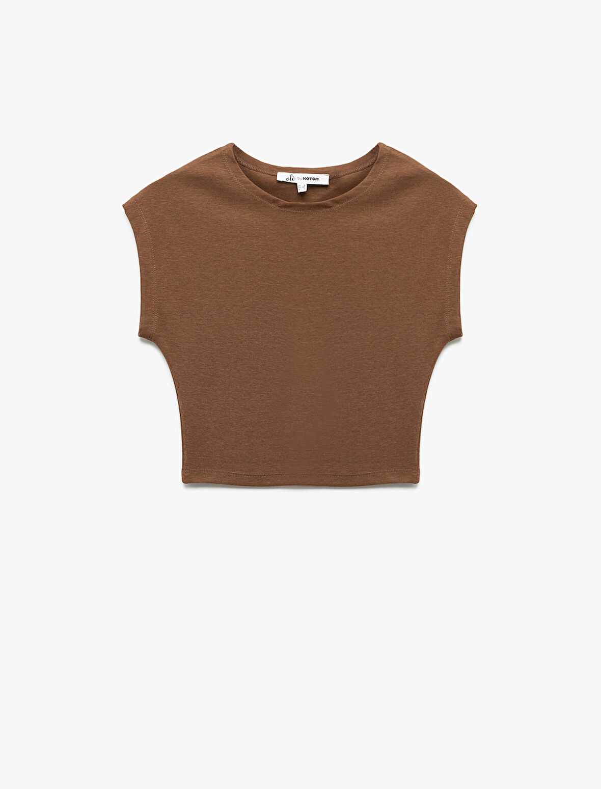 Bisiklet Yaka Kolsuz Modal Karışımlı Slim Fit Crop Kadın Tişört