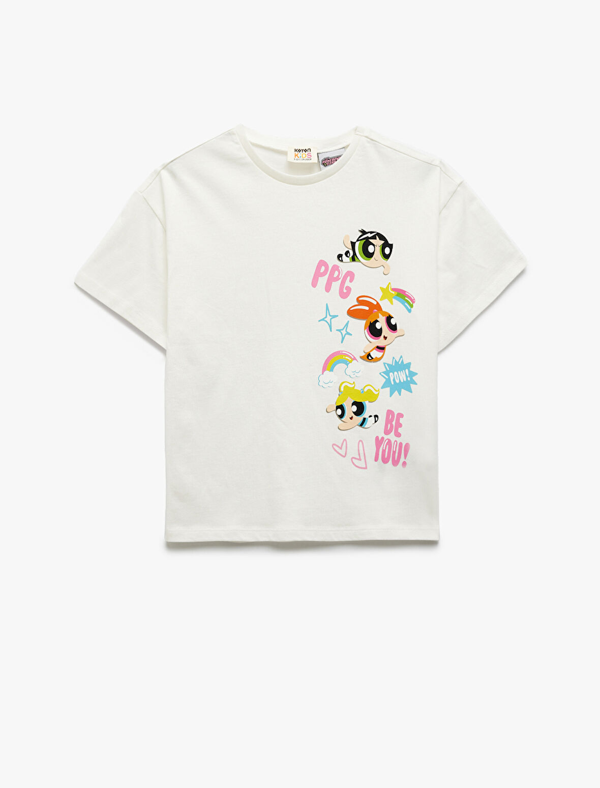 Pamuklu Lisanslı Power Puff Girls Baskılı Kısa Kollu Tişört 