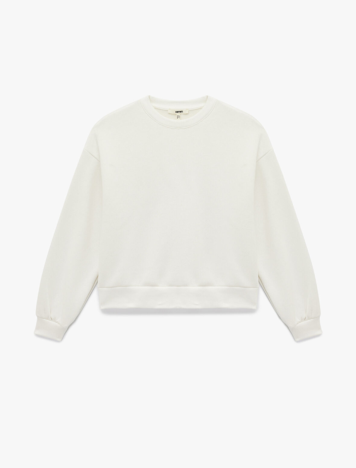 Üç İplik Şardonlu Uzun Kollu Bisiklet Yaka Basic Sweatshirt
