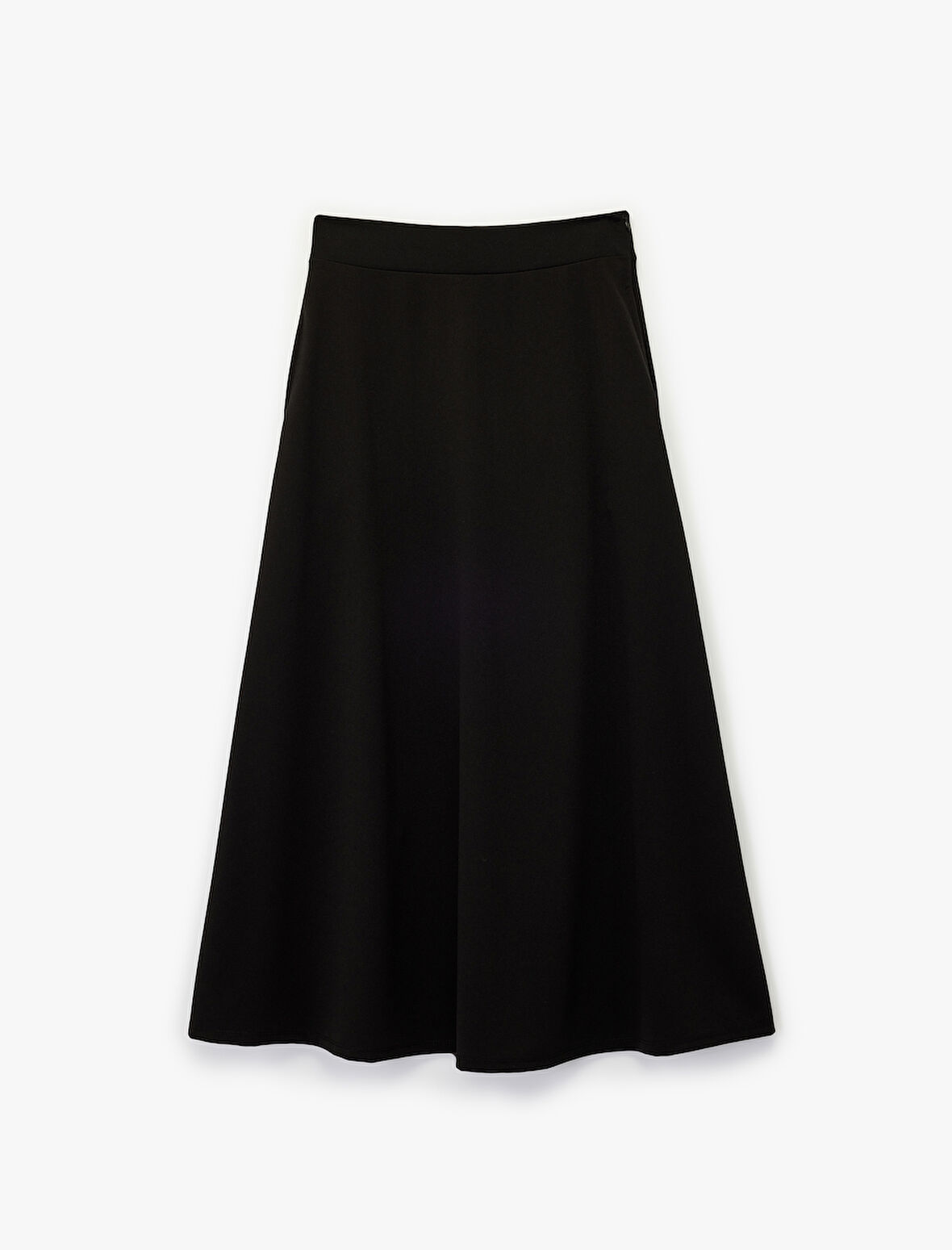 Regular Fit A Kesim Cep Detaylı Midi Etek