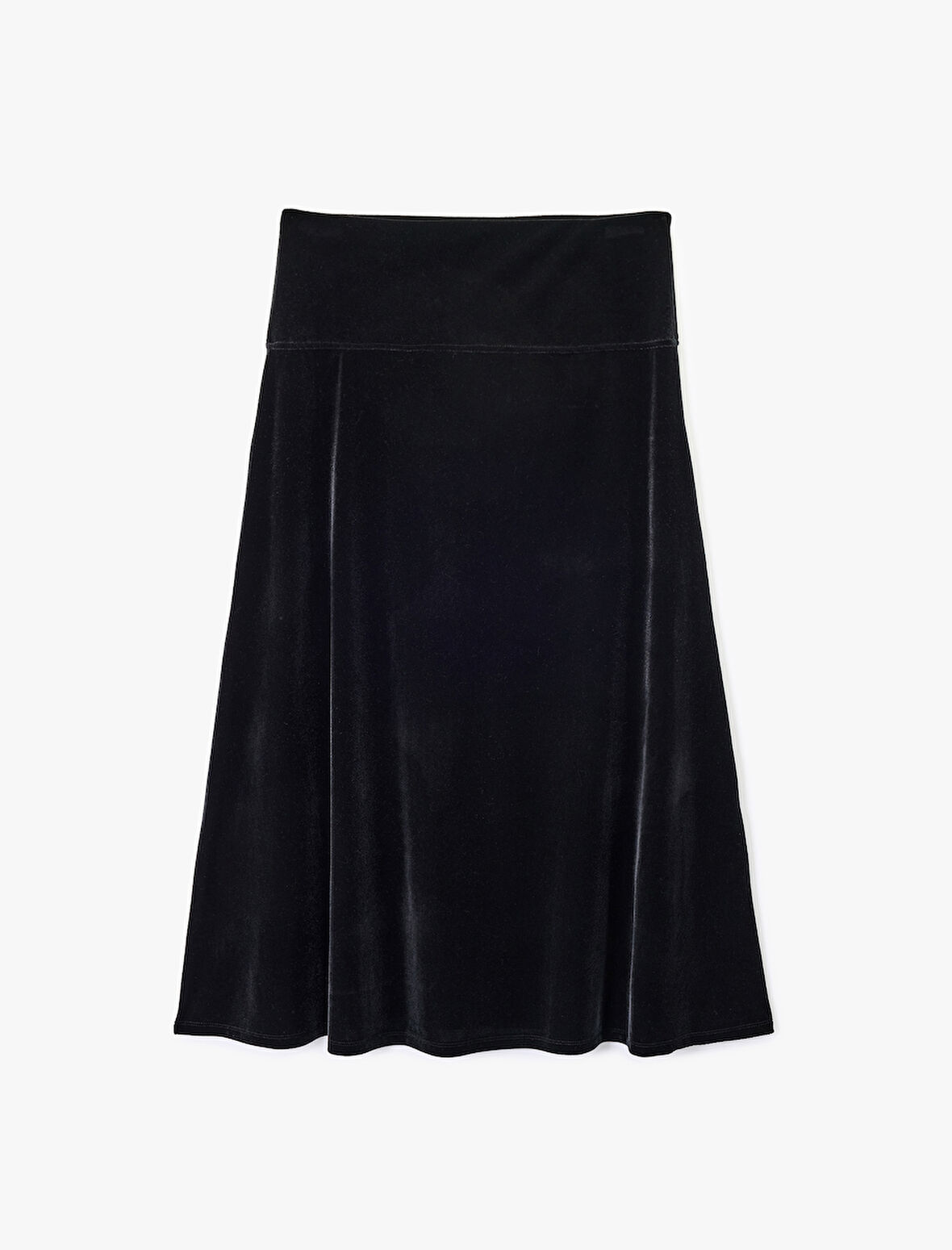 Rahat Kalıp Midi Boy Kloş Kadife Etek