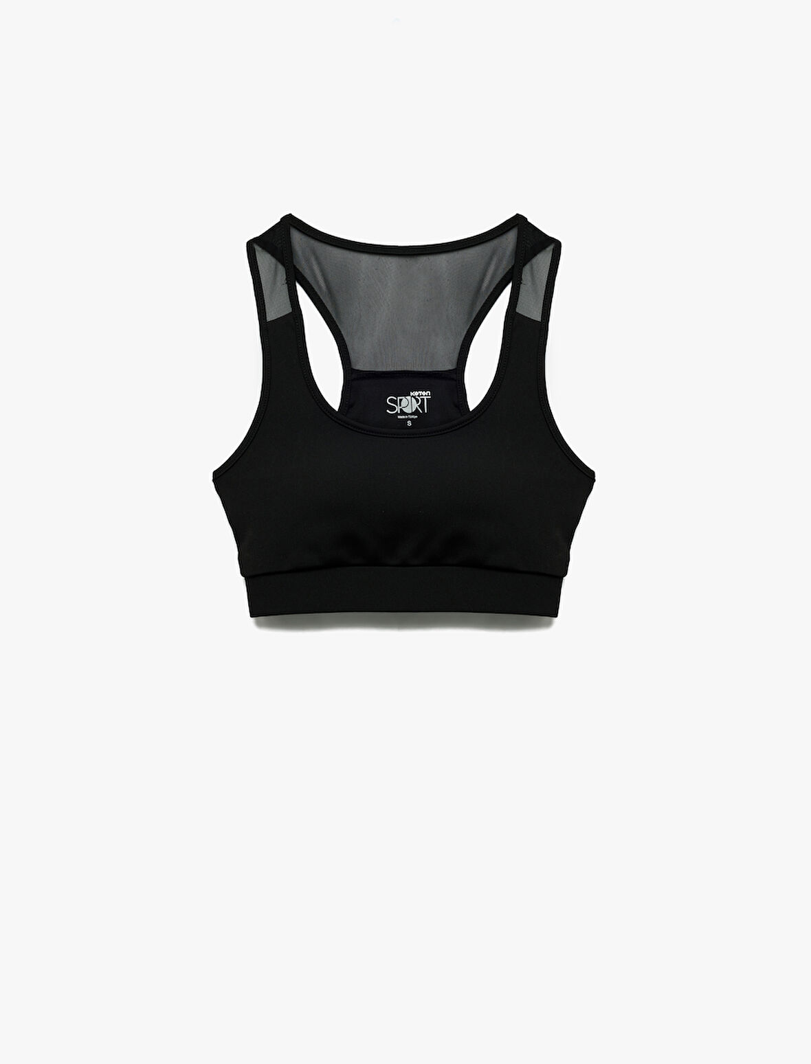 Tül Detaylı Kolsuz U Yaka Sporcu Sütyeni