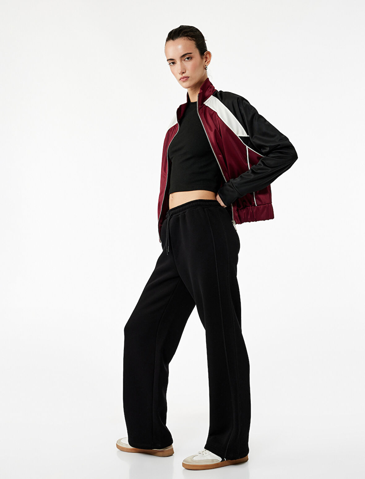 Üç İplik Beli Bağcıklı Geniş Paça Eşofman Altı