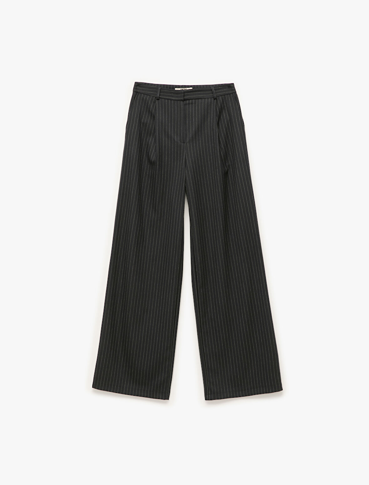 Cepli Pile Detaylı Yüksek Bel Palazzo Pantolon