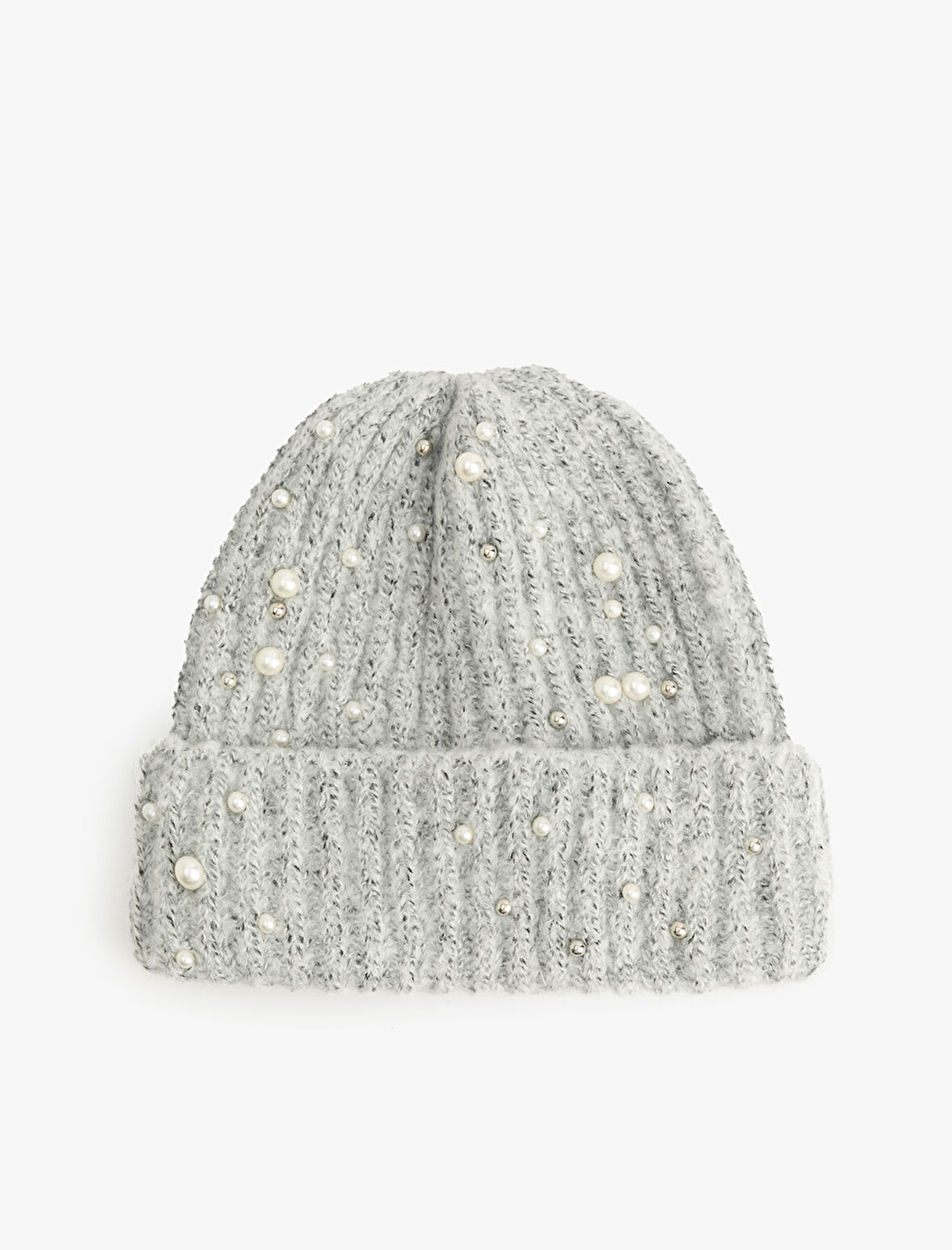 İnci İşlemeli Triko Bere