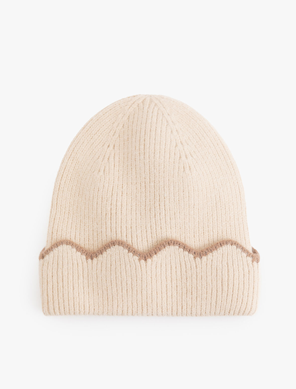 Dikiş Detaylı Katlı Örgü Bere