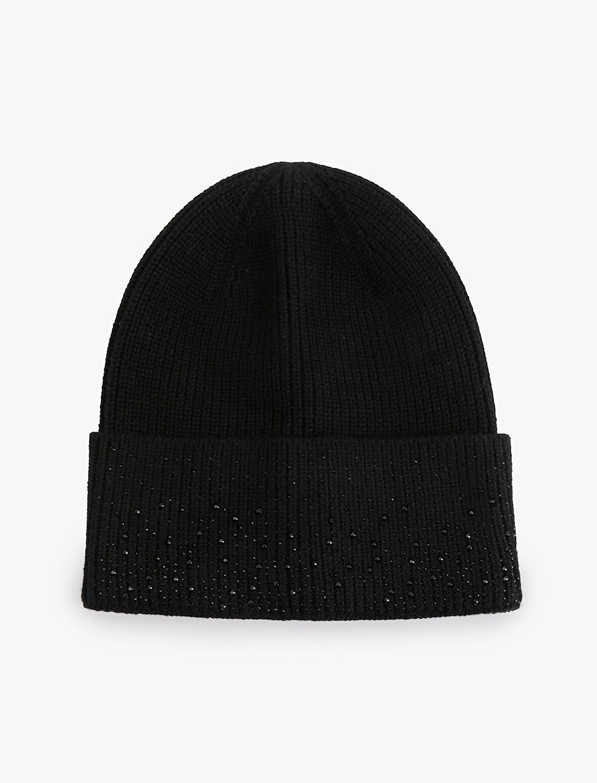 Taş İşlemeli Katlı Örgü Bere